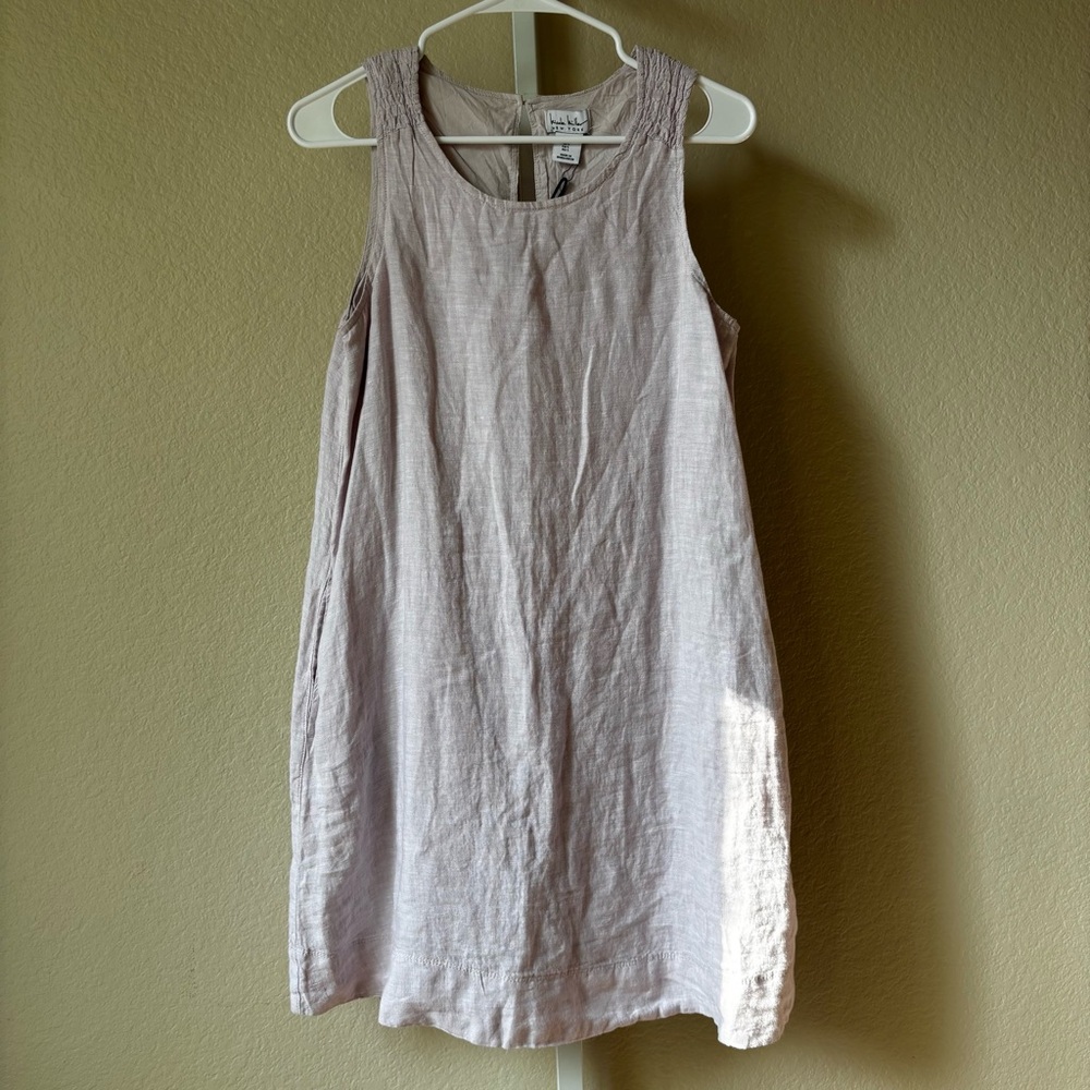 NWT Nicole Miller Soft lilac Linen Mini Dress